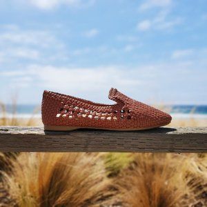 Birdies The Starling Woven Cognac Flats